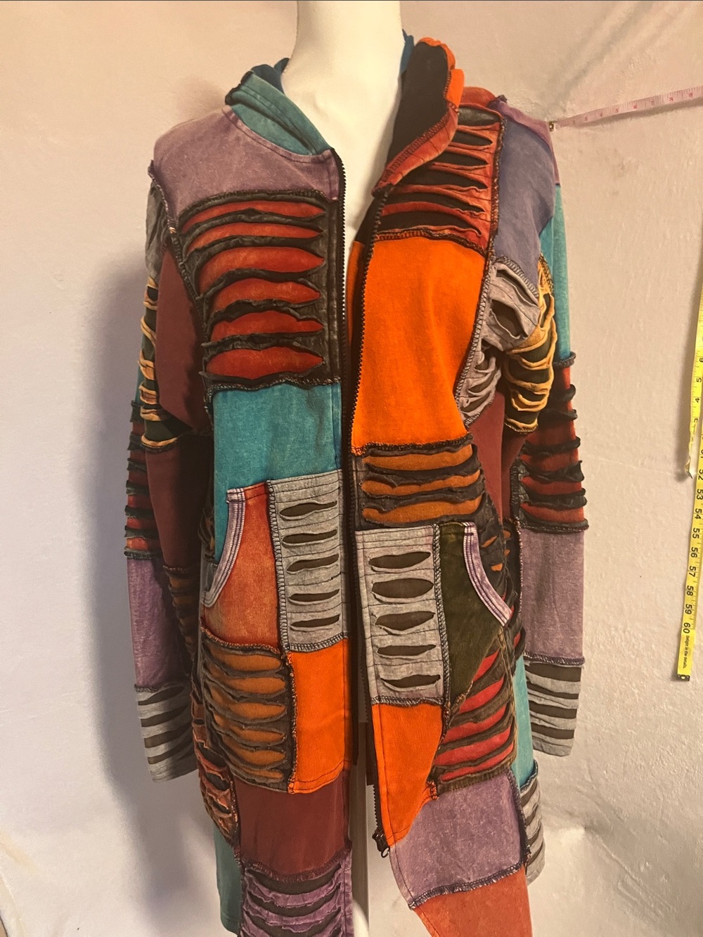 Multicolor Patchwork Hooded Bomber Jacket - Vibrant Mixed Panels